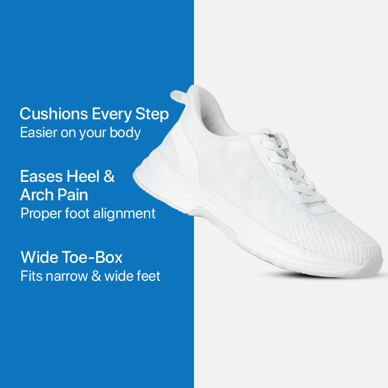 Women's Hands-Free Slip-On Comfort Shoes for Easy Everyday Wear and Walking - White