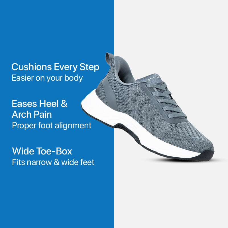 Women's Hands-Free Slip-On Comfort Shoes for Easy Everyday Wear and Walking - Grey
