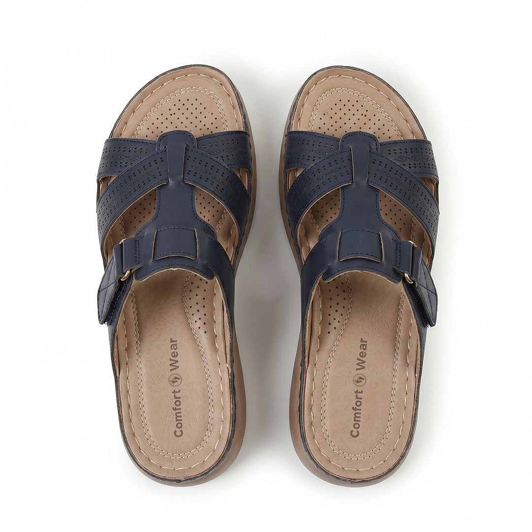 Ortho Roman Cushion Sandals for Everyday Walking and Arch Support - Black