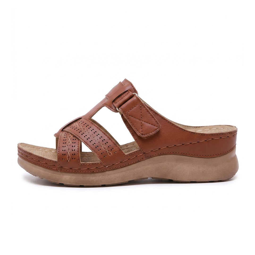 Ortho Roman Cushion Sandals for Everyday Walking and Arch Support - Brown