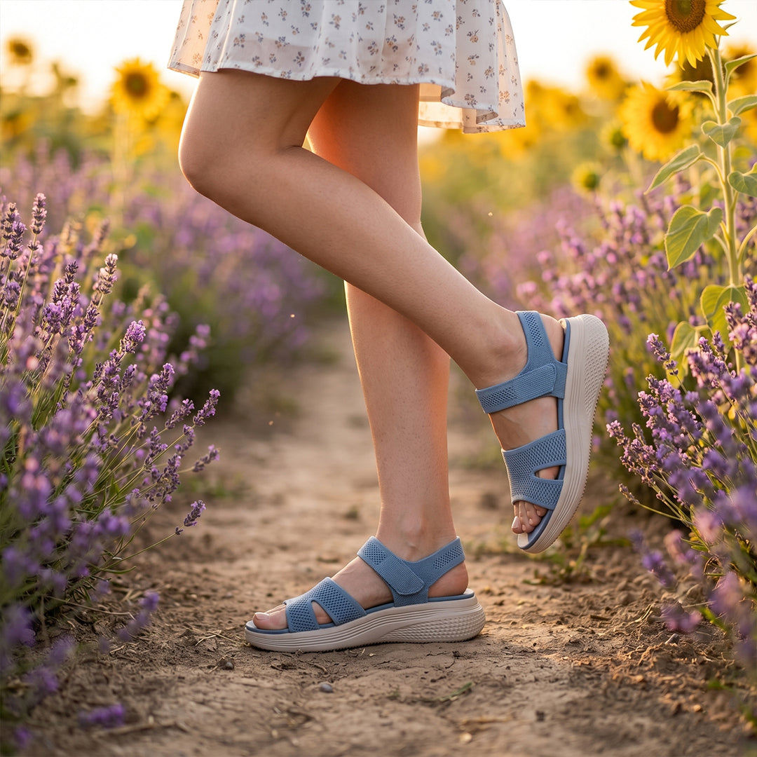 Women's Flexible Comfort Sandals for Summer Walking and Everyday Wear - Blue
