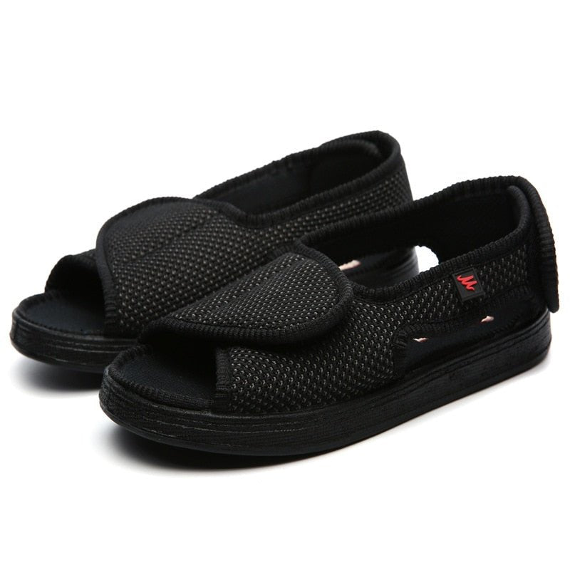 Men's Wide Fit Comfort Sandals for Walking, Travel and Everyday Support - Black
