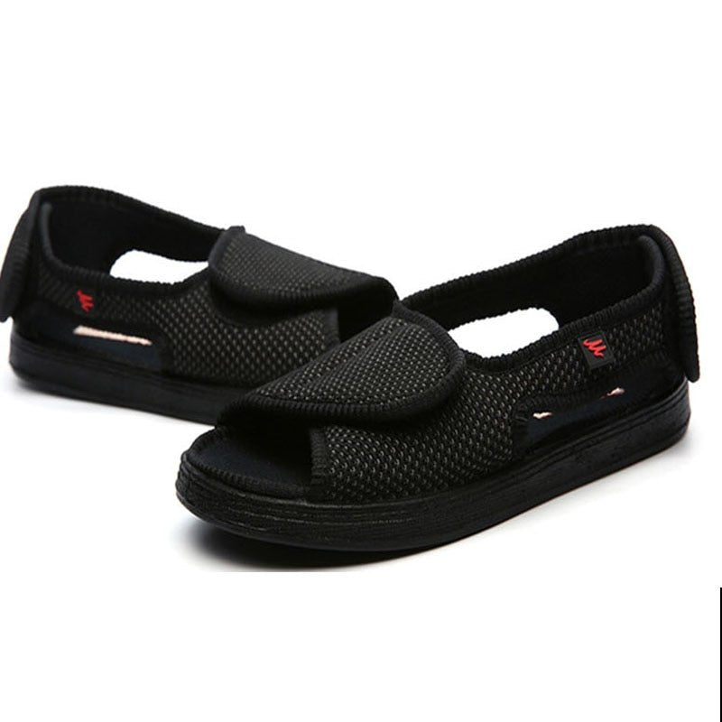 Men's Wide Fit Comfort Sandals for Walking, Travel and Everyday Support - Black