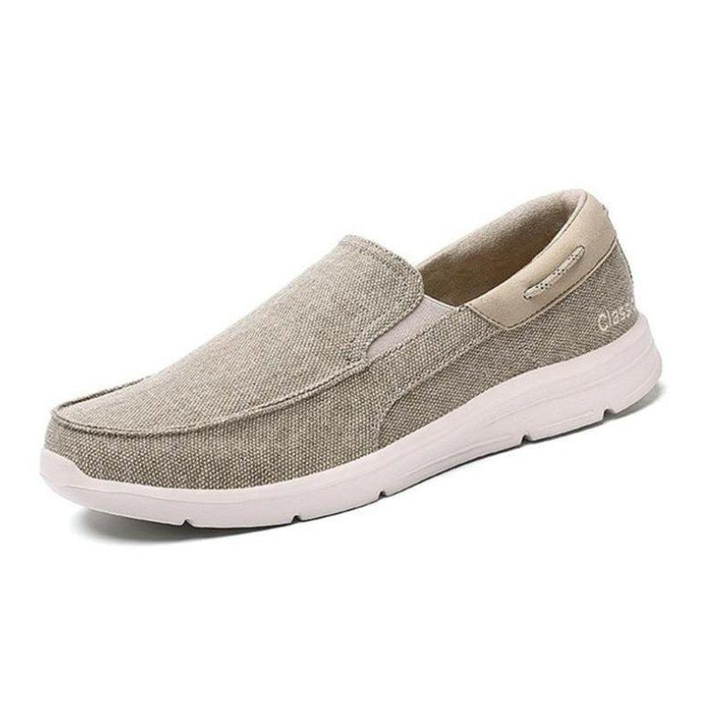 Men's Stretch Slip-On Ortho Loafers for Office and Everyday Comfort - Khaki