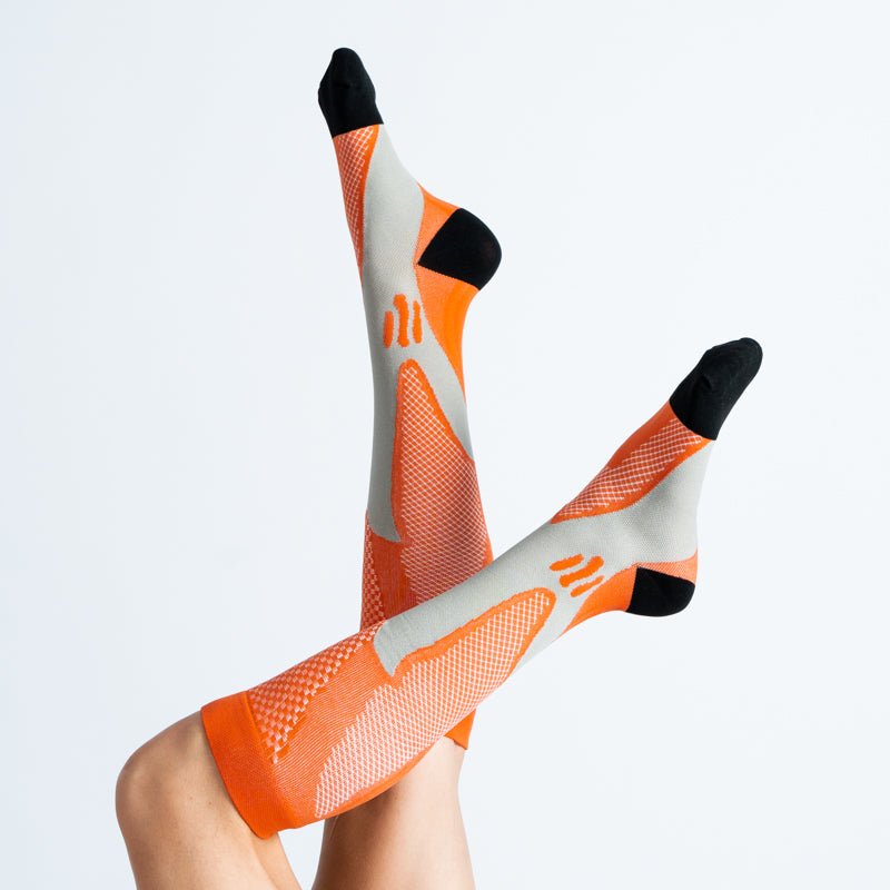 Comfort Compression Socks for Work, Travel and All-Day Leg Support - Orange