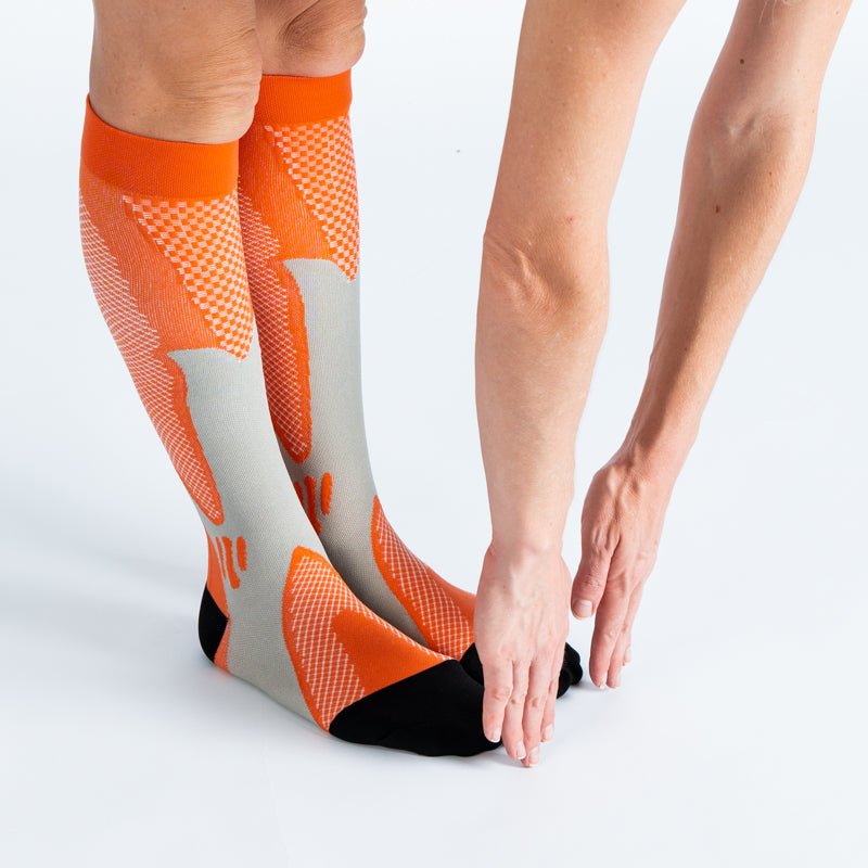 Comfort Compression Socks for Work, Travel and All-Day Leg Support - Orange