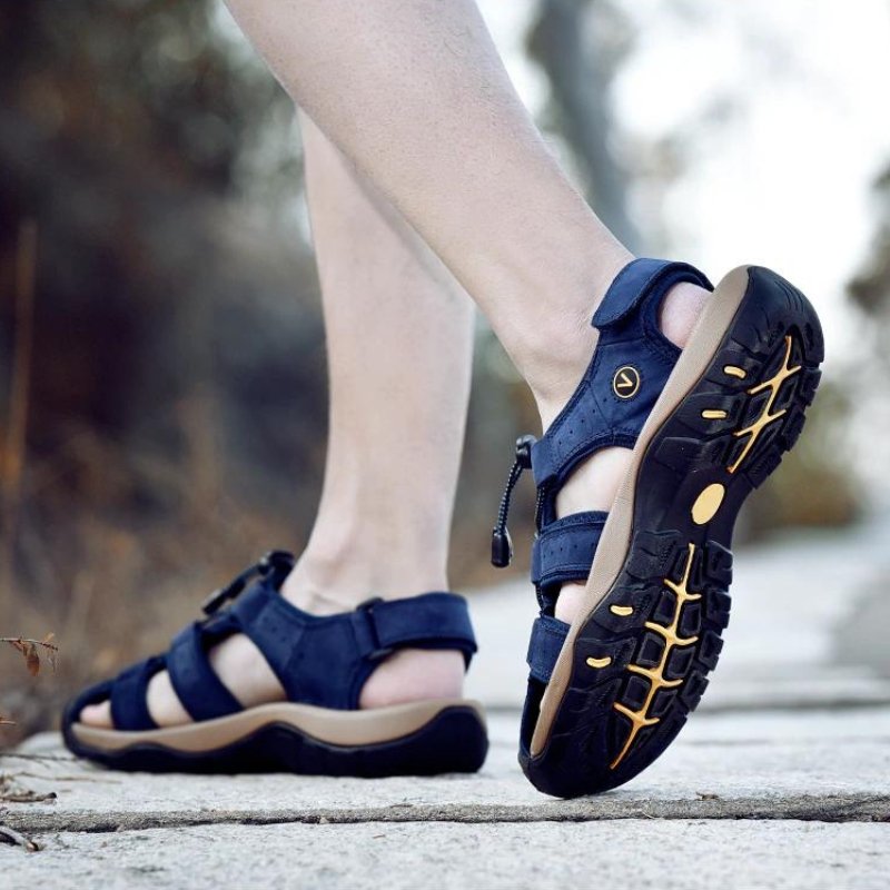 Men's Ortho Heel Strap Sandals for Hiking, Walking and Outdoor Comfort - Blue