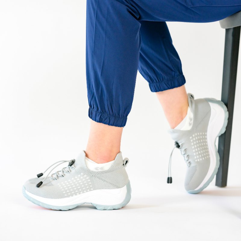 Women's Ortho Stretch Cushion Shoes for Arch Support and All-Day Walking Comfort - Arctic Grey