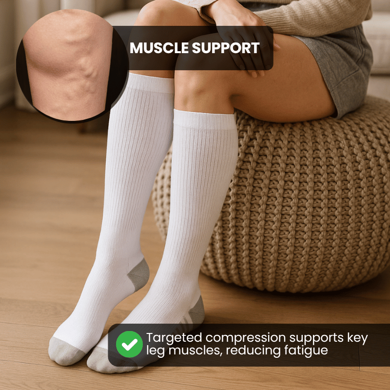 Graduated Compression Socks for Circulation Support and Tired Legs