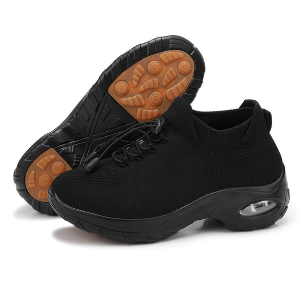 Women's Ortho Stretch Air Slip-On Shoes for Arch Support and All-Day Comfort - Black