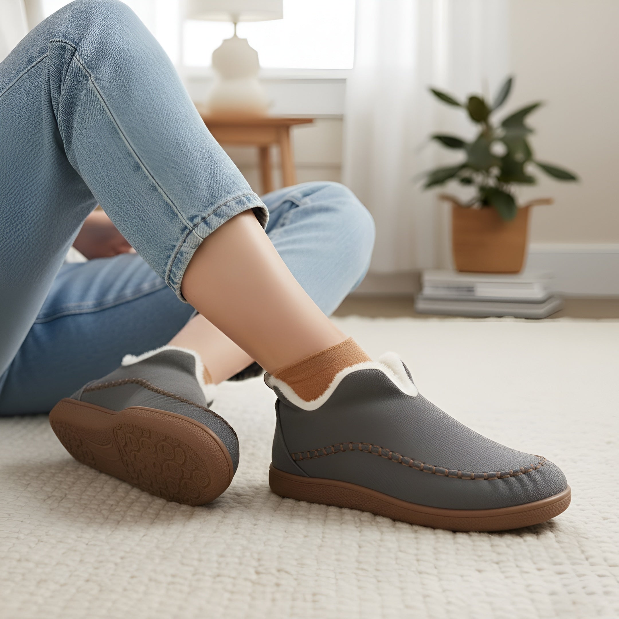 Cloud Cushion House Slippers for Indoor Comfort and Everyday Home Wear - Gray