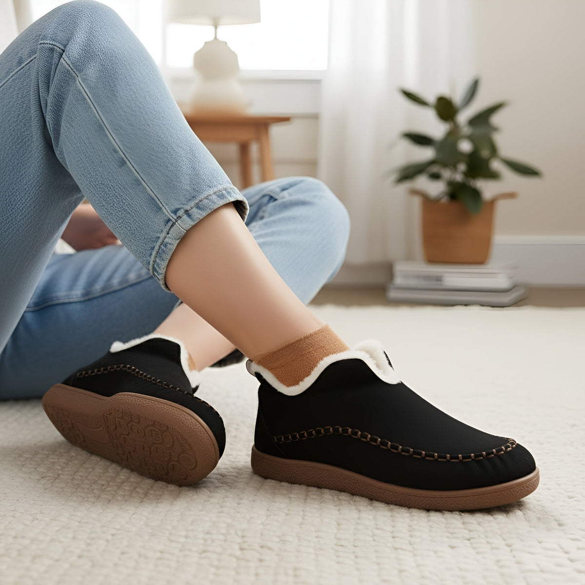 Cloud Cushion House Slippers for Indoor Comfort and Everyday Home Wear - Black