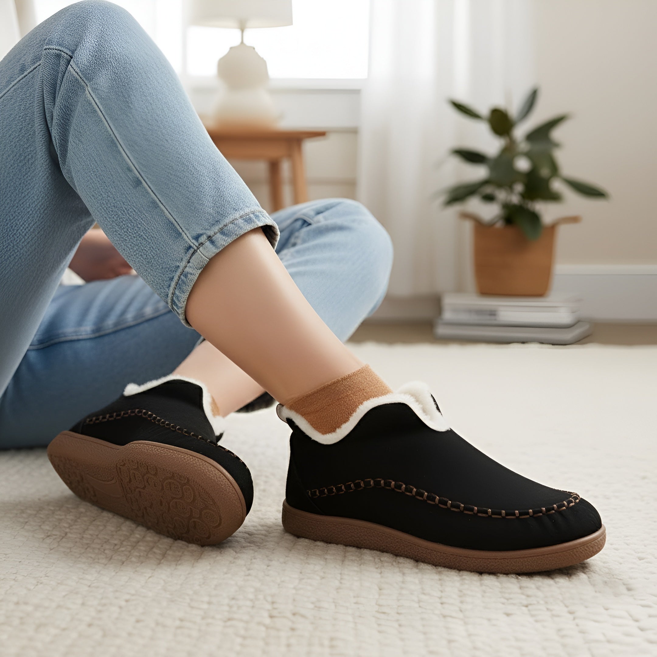 Cloud Cushion House Slippers for Indoor Comfort and Everyday Home Wear - Black