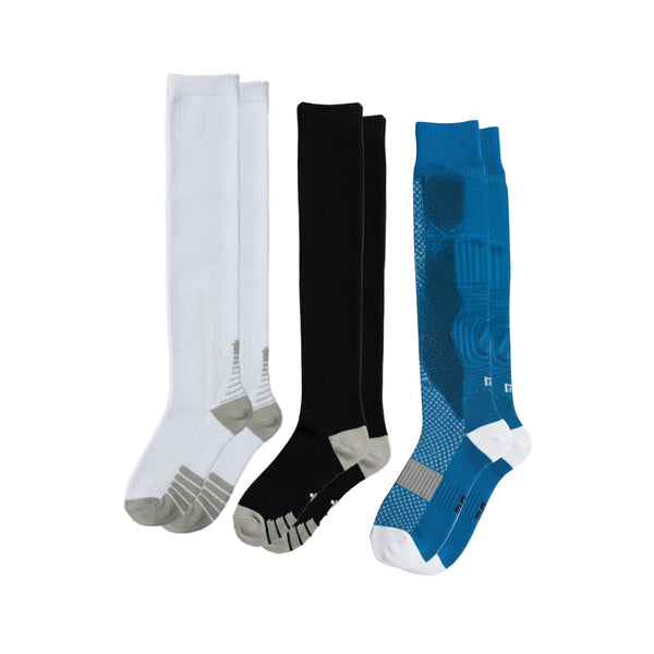 3-Pack Healthcare Compression Socks for Work, Travel and All-Day Leg Support