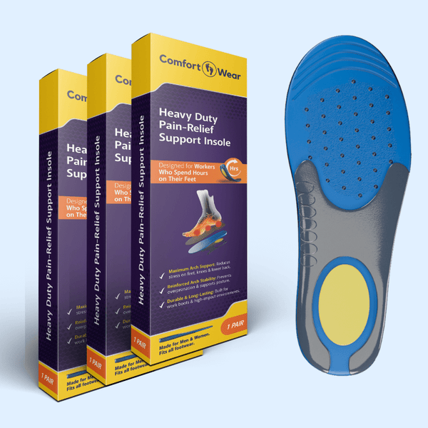 3-Pack Heavy Duty Support Shoe Insoles for Work Boots and Long Days on Your Feet