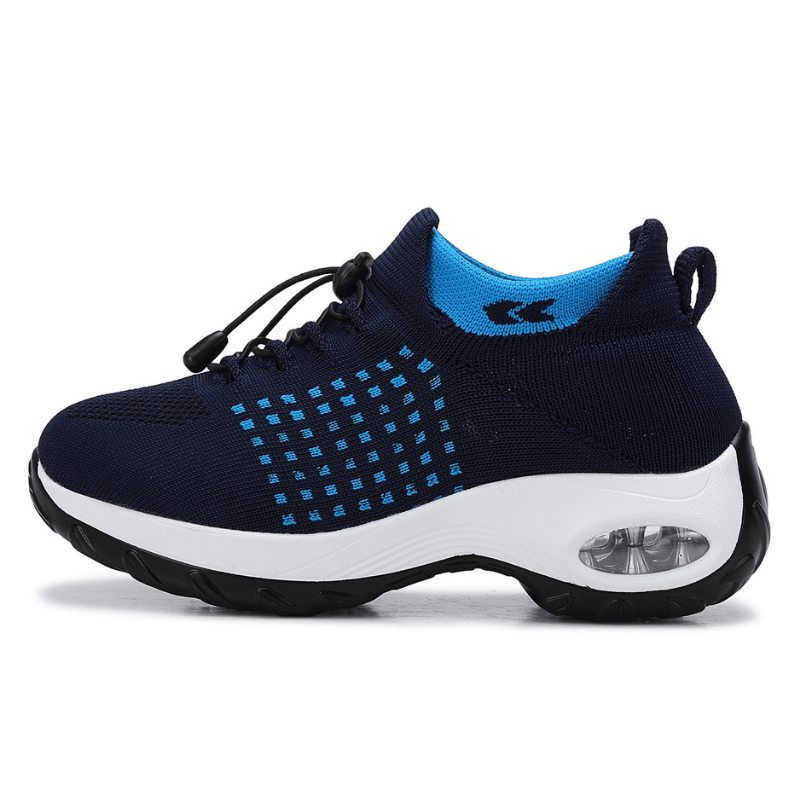Women's Ortho Stretch Air Slip-On Shoes for Arch Support and All-Day Comfort - Black White
