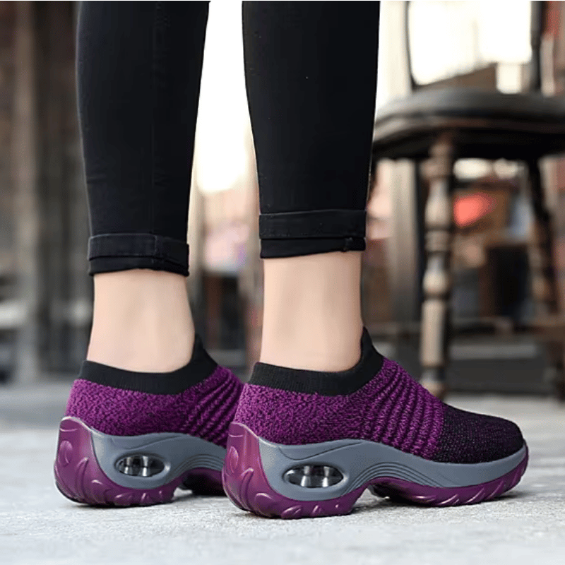 Women's Ortho Stretch Pro Shoes for Arch Support and All-Day Comfort - Black White