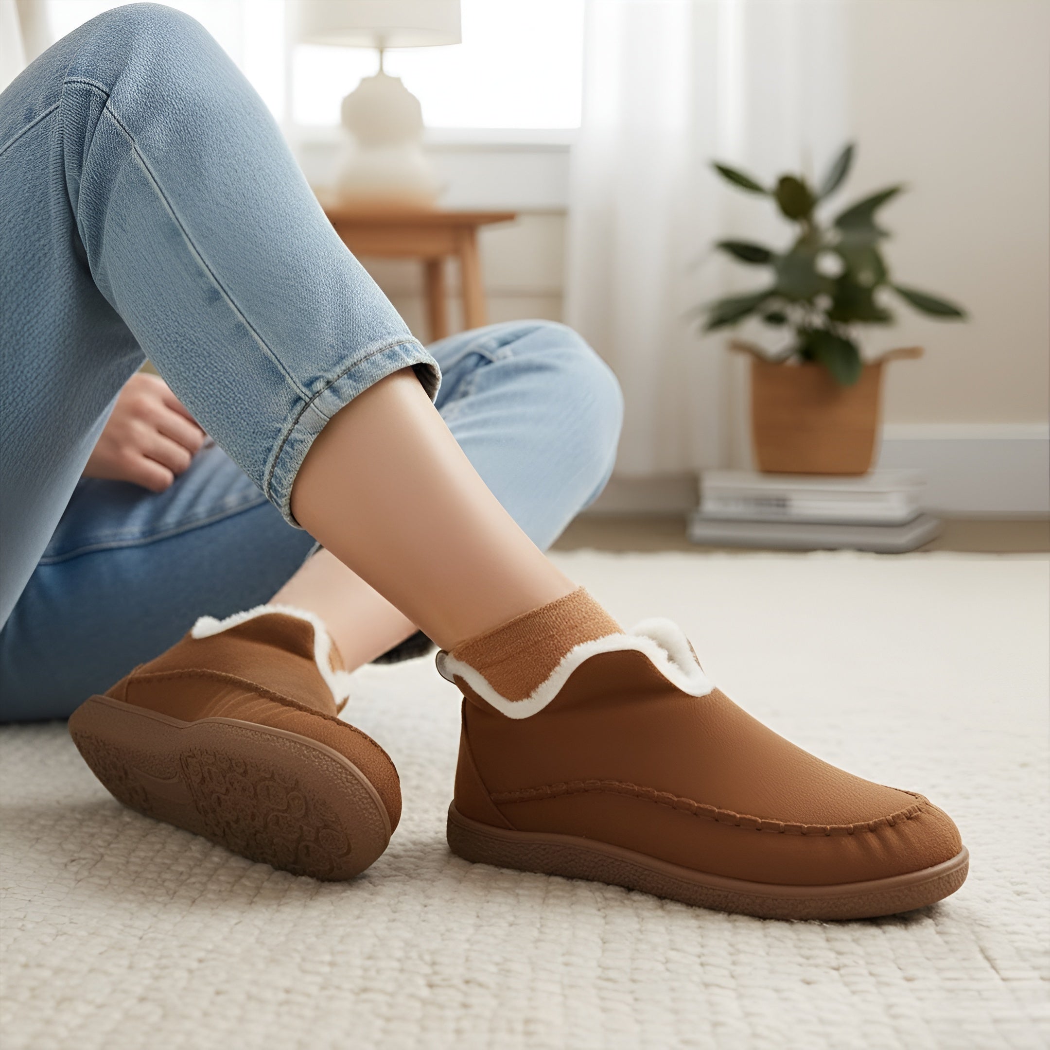 Cloud Cushion House Slippers for Indoor Comfort and Everyday Home Wear - Brown