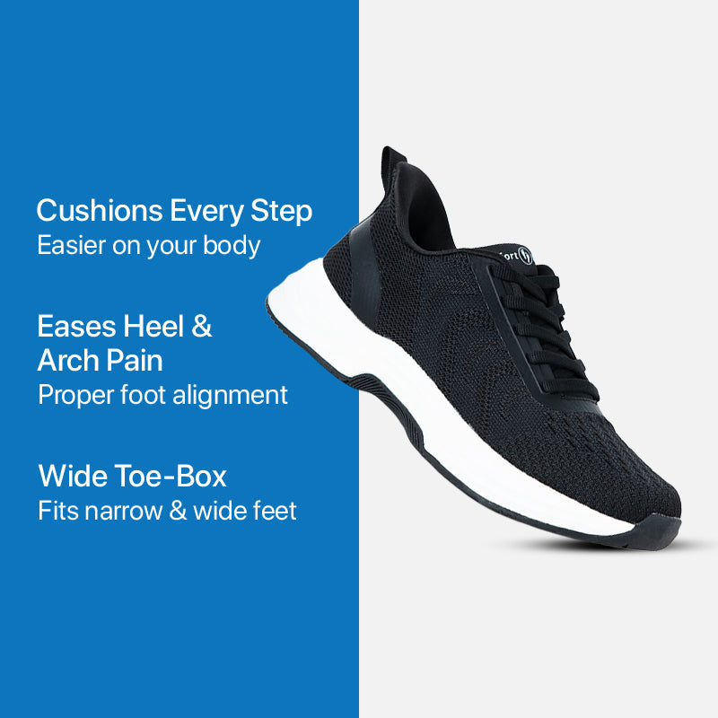 Women's Hands-Free Slip-On Comfort Shoes for Easy Everyday Wear and Walking - Black White