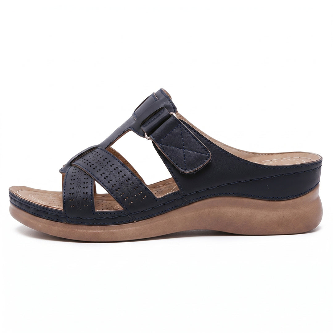 Ortho Roman Cushion Sandals for Everyday Walking and Arch Support - Black