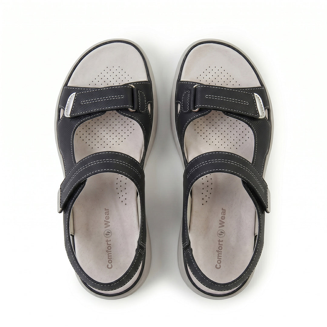 Women's Ortho Arch Support Sandals for Walking and All-Day Foot Comfort - Black