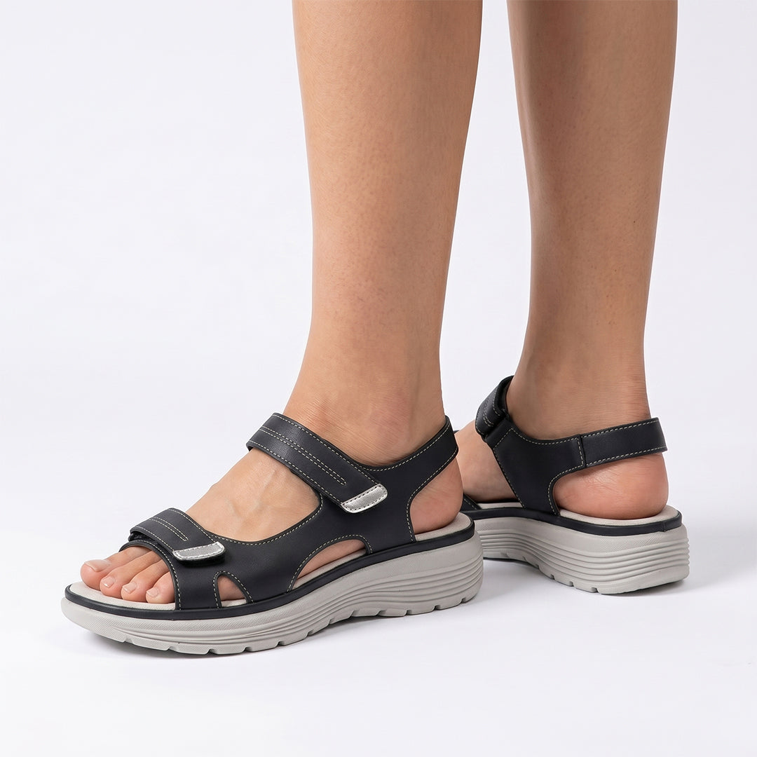 Women's Ortho Arch Support Sandals for Walking and All-Day Foot Comfort - Black