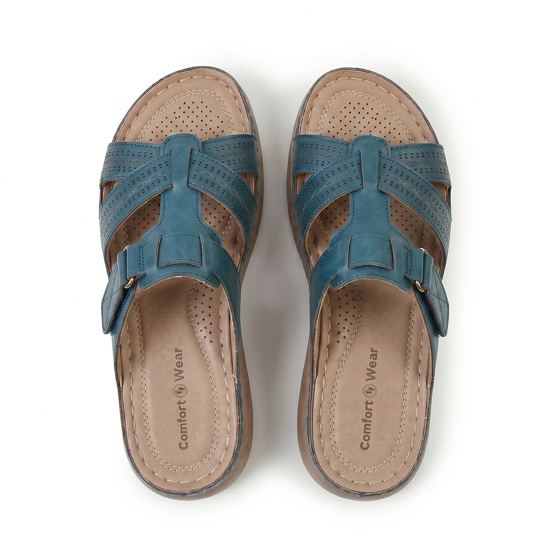Ortho Roman Cushion Sandals for Everyday Walking and Arch Support - Blue