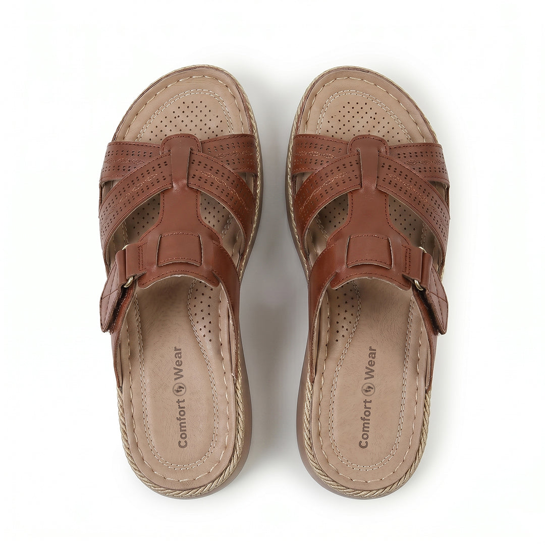Ortho Roman Cushion Sandals for Everyday Walking and Arch Support - Brown