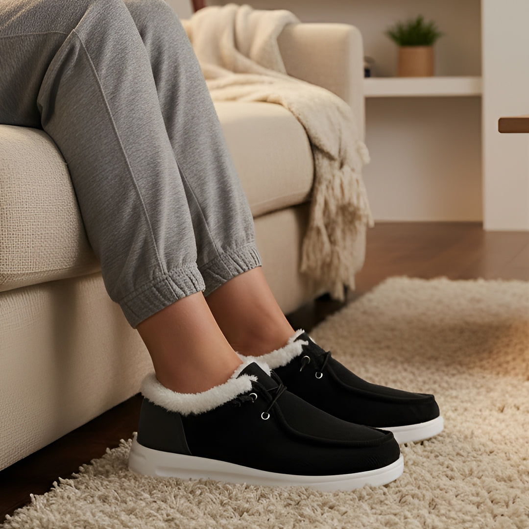 Cozy Memory Cushion House Slippers for Indoor Comfort and Warmth - Black