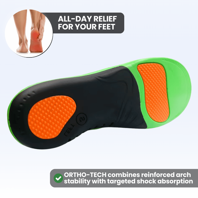 ORTHO-TECH Shock-Absorbing Insoles for All-Day Foot Support