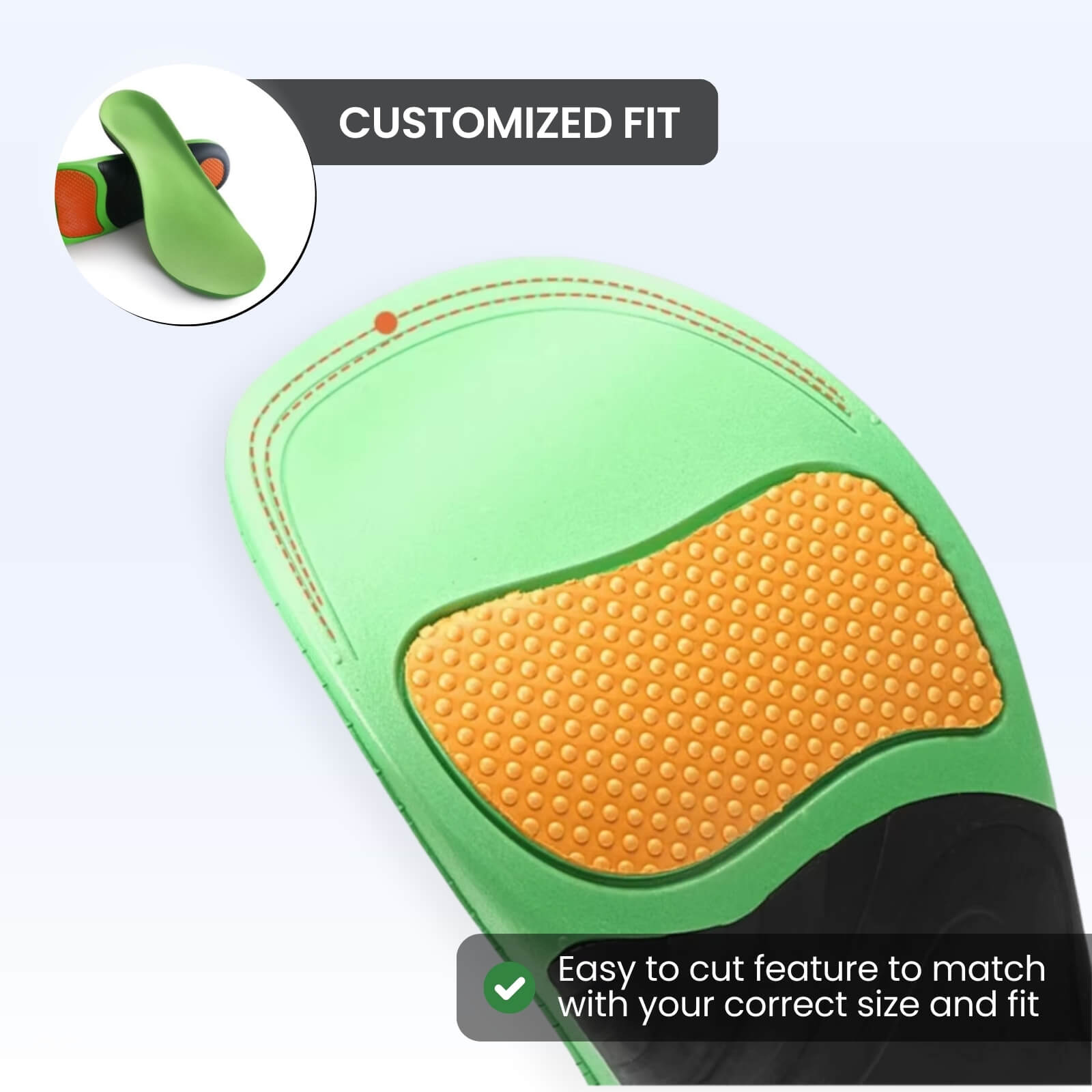 High-Density EVA Arch Support Insoles for Standing and Walking