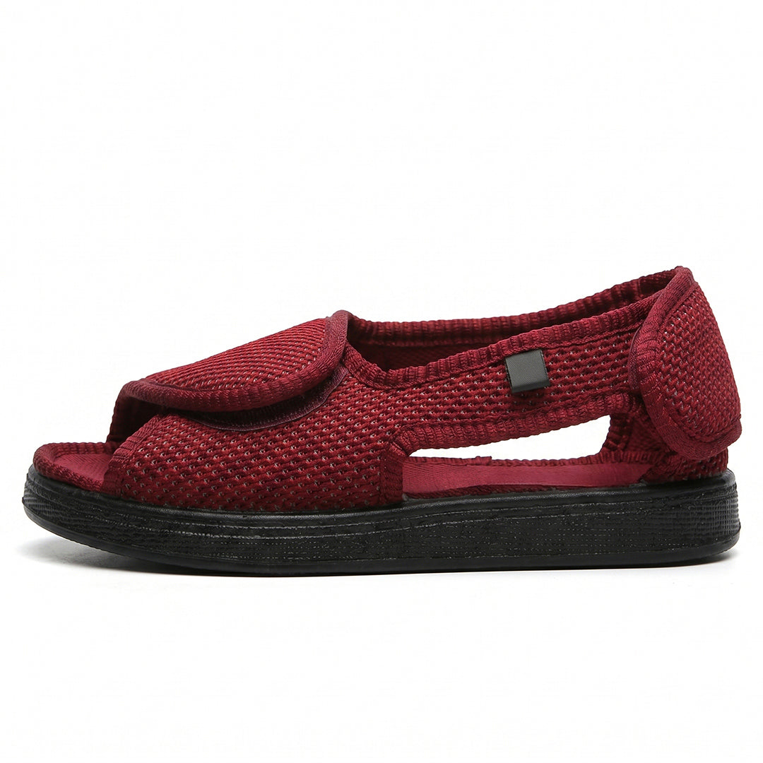 Women's Wide Fit Comfort Sandals for Walking, Travel and Everyday Support - Red