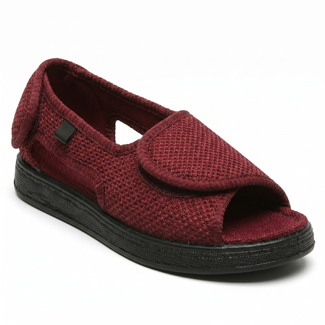 Women's Wide Fit Comfort Sandals for Walking, Travel and Everyday Support - Red