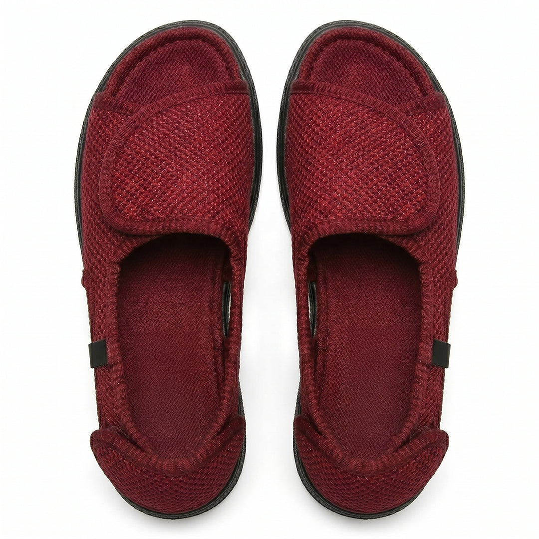 Women's Wide Fit Comfort Sandals for Walking, Travel and Everyday Support - Red