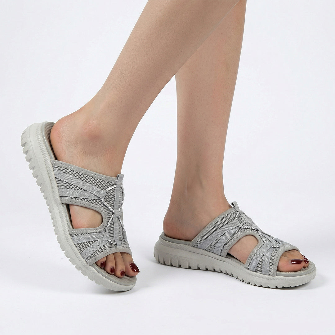 Women's Walking Sandals for Travel, Summer and All-Day Foot Comfort - Grey