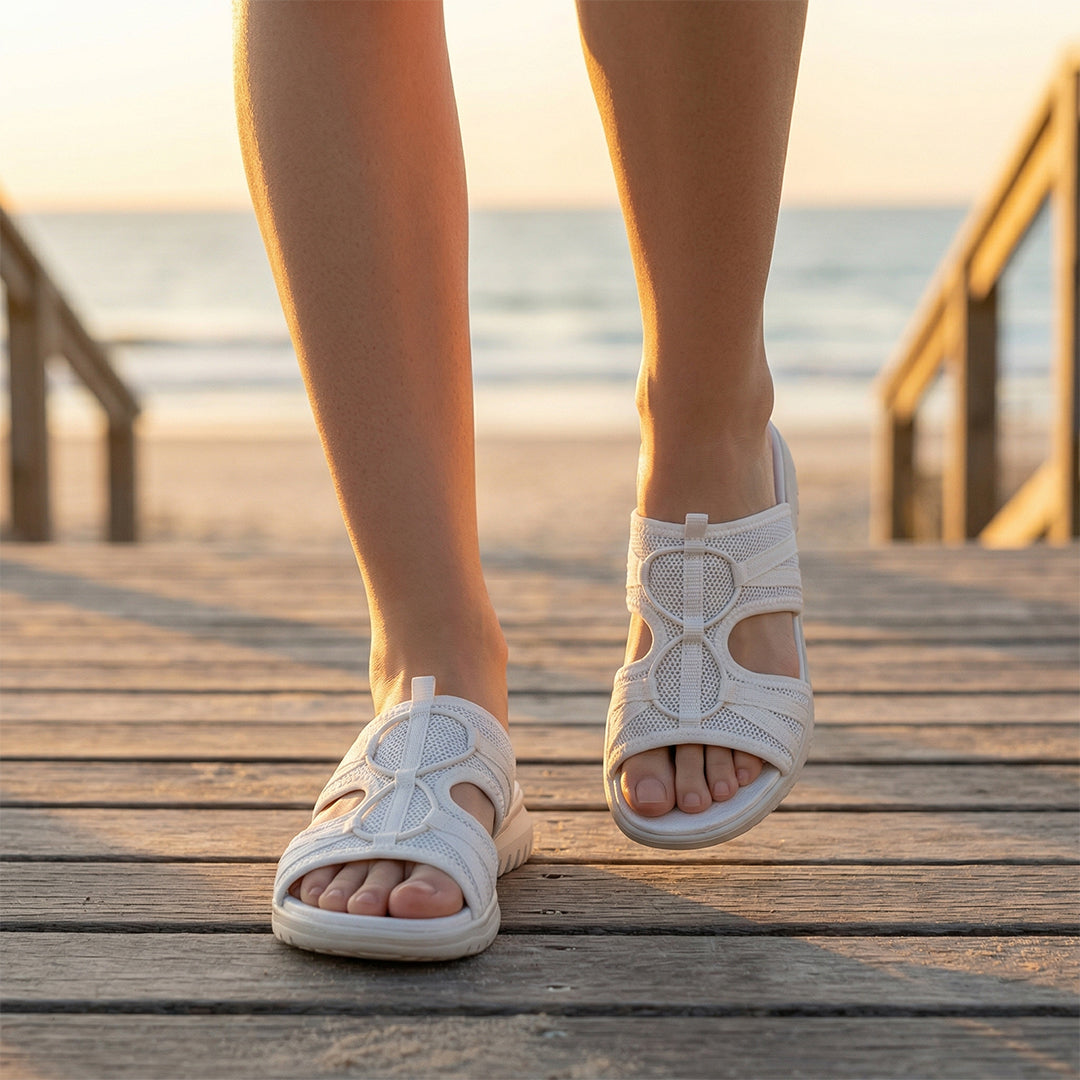 Women's Walking Sandals for Travel, Summer and All-Day Foot Comfort - White