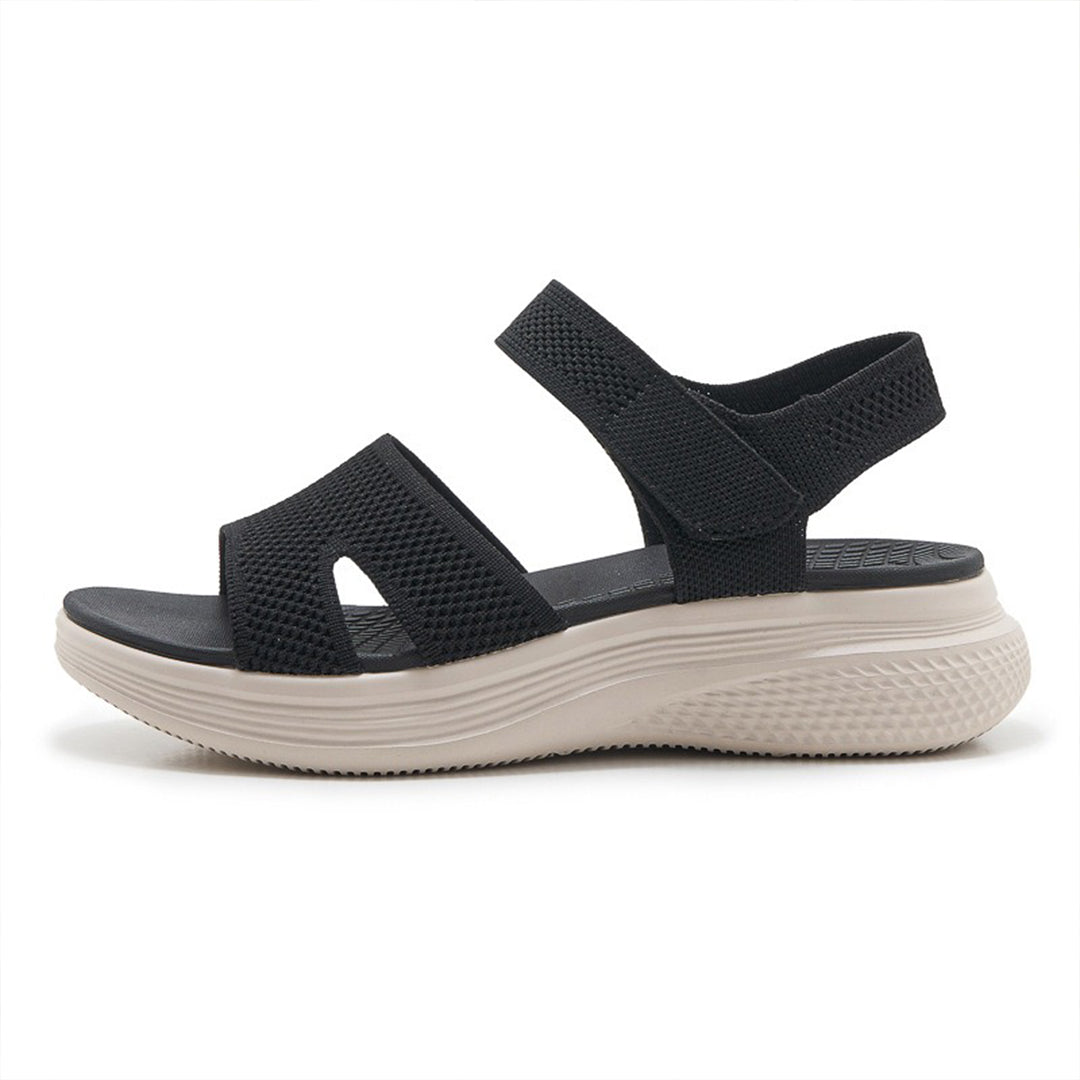 Women's Flexible Comfort Sandals for Summer Walking and Everyday Wear - Black