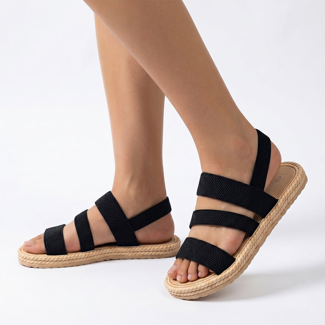 Women's Oasis Comfort Sandals for Beach, Travel and Everyday Walking - Black