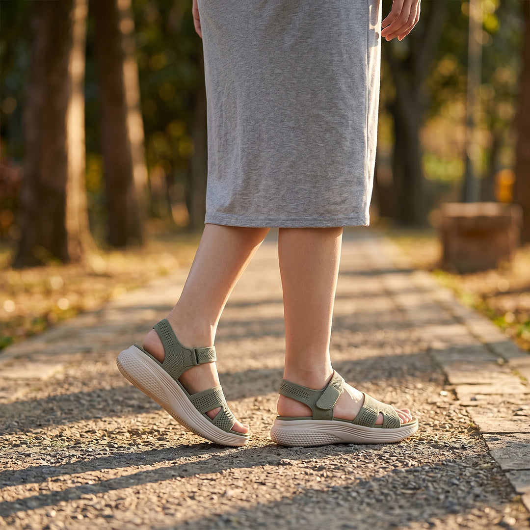 Women's Flexible Comfort Sandals for Summer Walking and Everyday Wear - Green