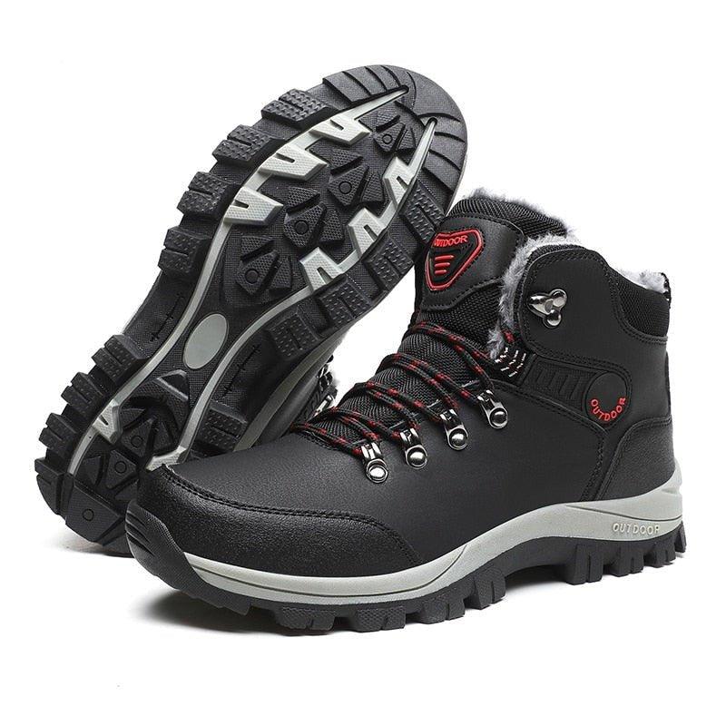 Men's Arctic Winter Boots for Cold Weather Walking and Snow Day Comfort - Black