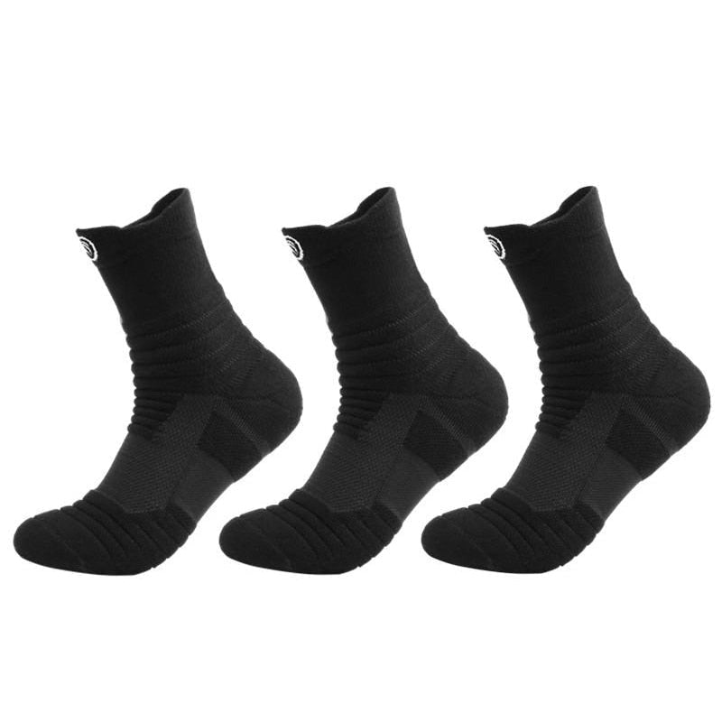 3-Pack Non-Slip Breathable Ankle Socks for Healthcare Workers and Long Shifts - Black