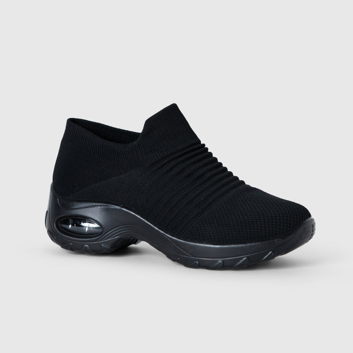 Women's Breathable No-Tie Stretch Shoes for Walking and All-Day Comfort - Black