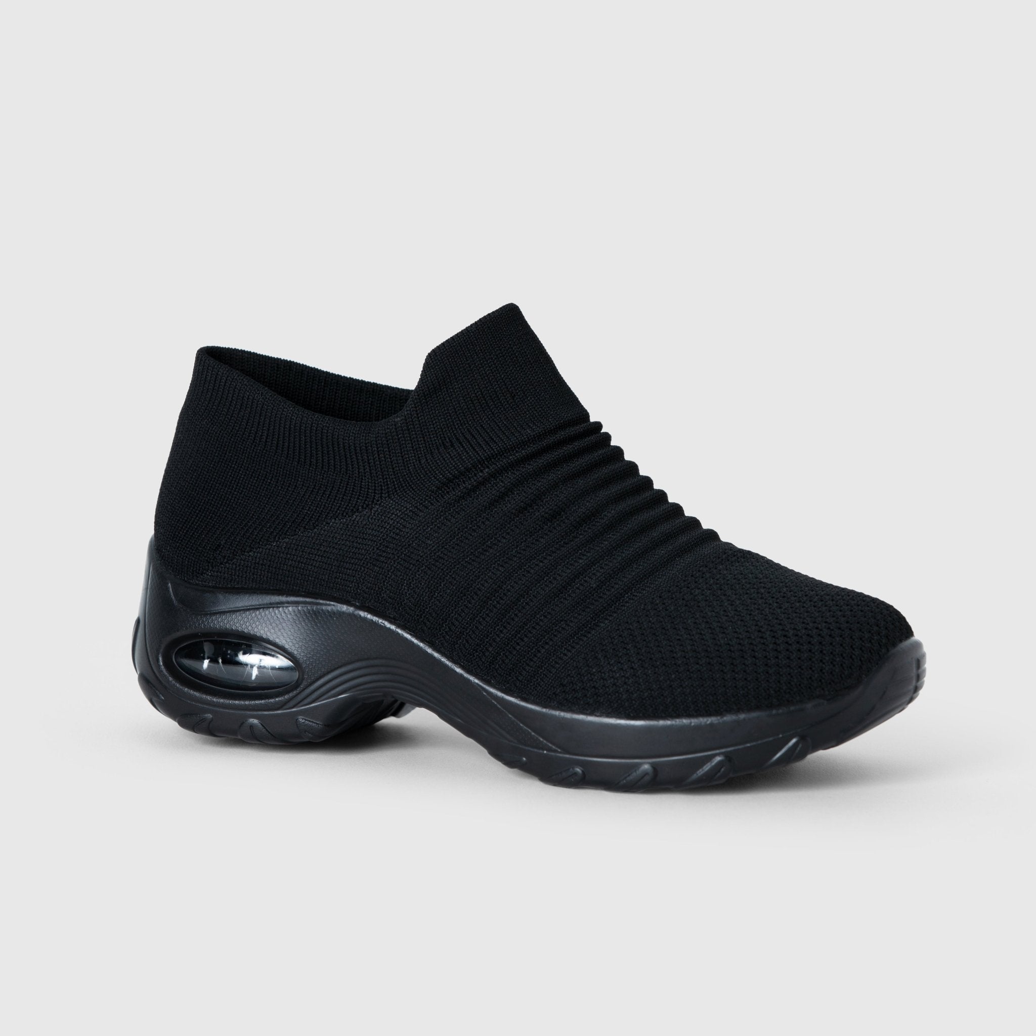 Women's Breathable No-Tie Stretch Shoes for Walking and All-Day Comfort - Black