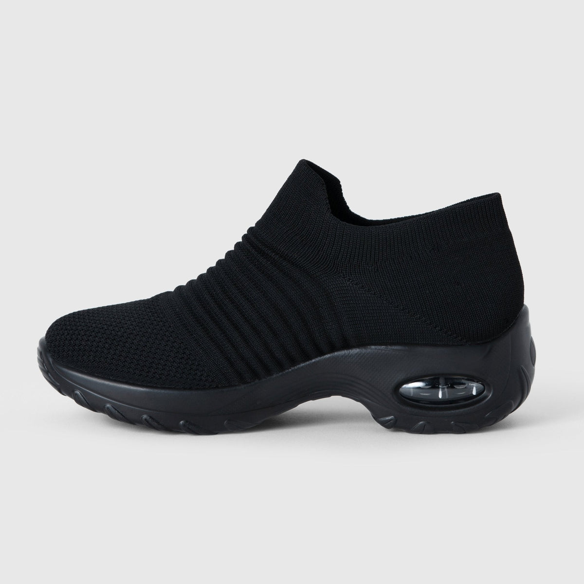 Women's Breathable No-Tie Stretch Shoes for Walking and All-Day Comfort - Black