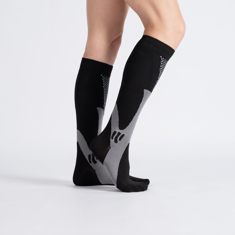 Comfort Compression Socks for Work, Travel and All-Day Leg Support - All Black