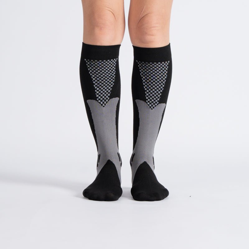 Comfort Compression Socks for Work, Travel and All-Day Leg Support - All Black