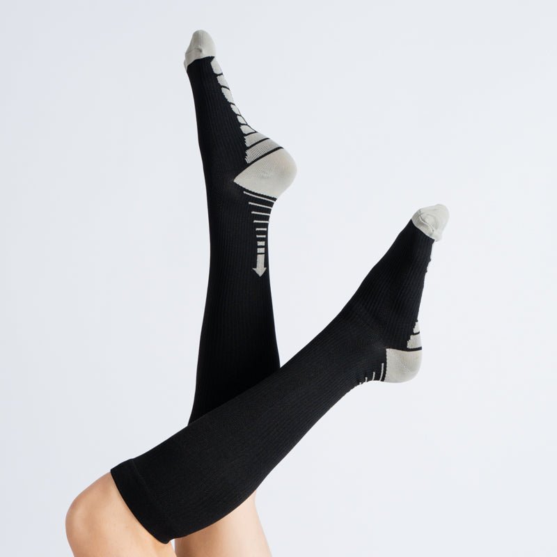 6-Pack All-Black Compression Socks for Work, Travel and All-Day Leg Support