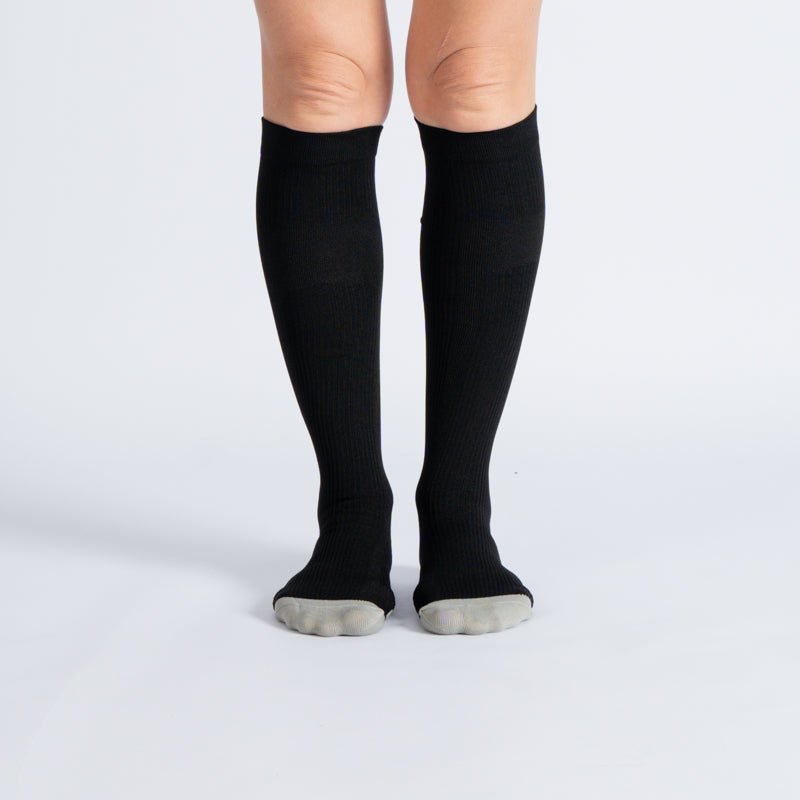 3-Pack All-Black Compression Socks for Work, Travel and All-Day Leg Support