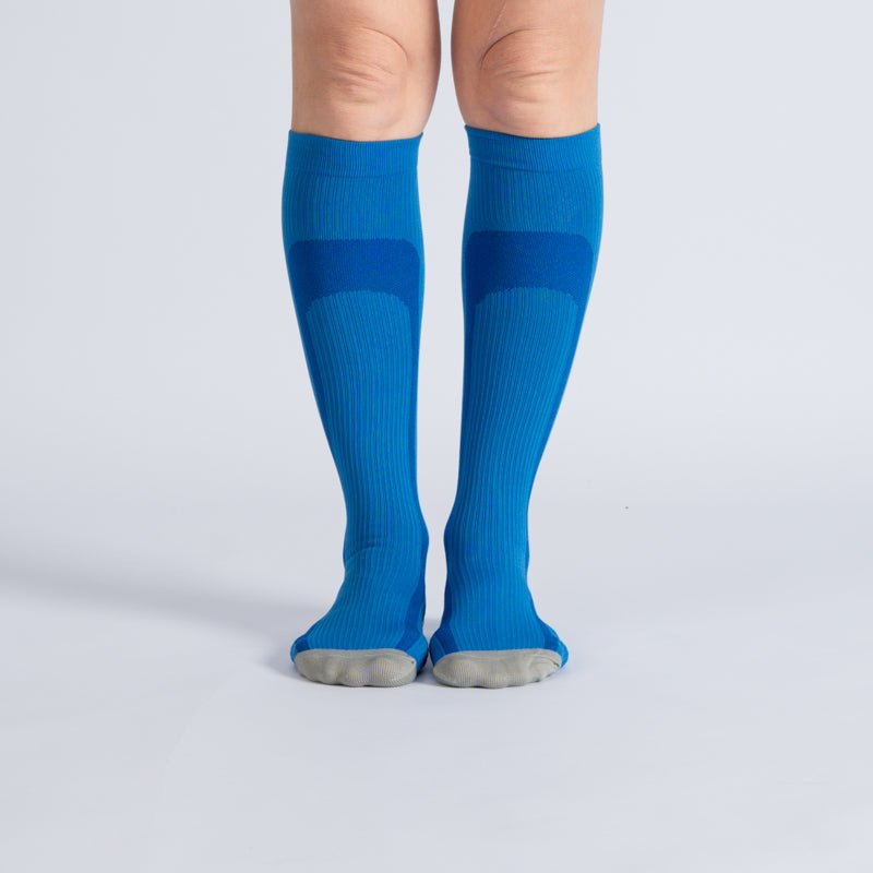 Comfort Compression Socks for Work, Travel and All-Day Leg Support - Blue Grey
