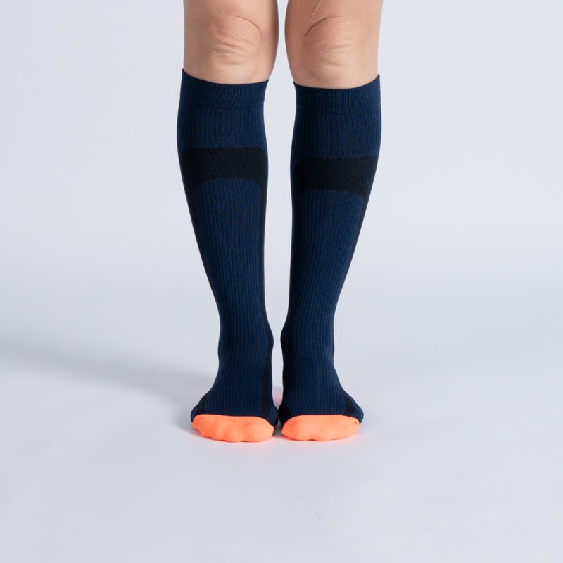 Comfort Compression Socks for Work, Travel and All-Day Leg Support - Blue Orange